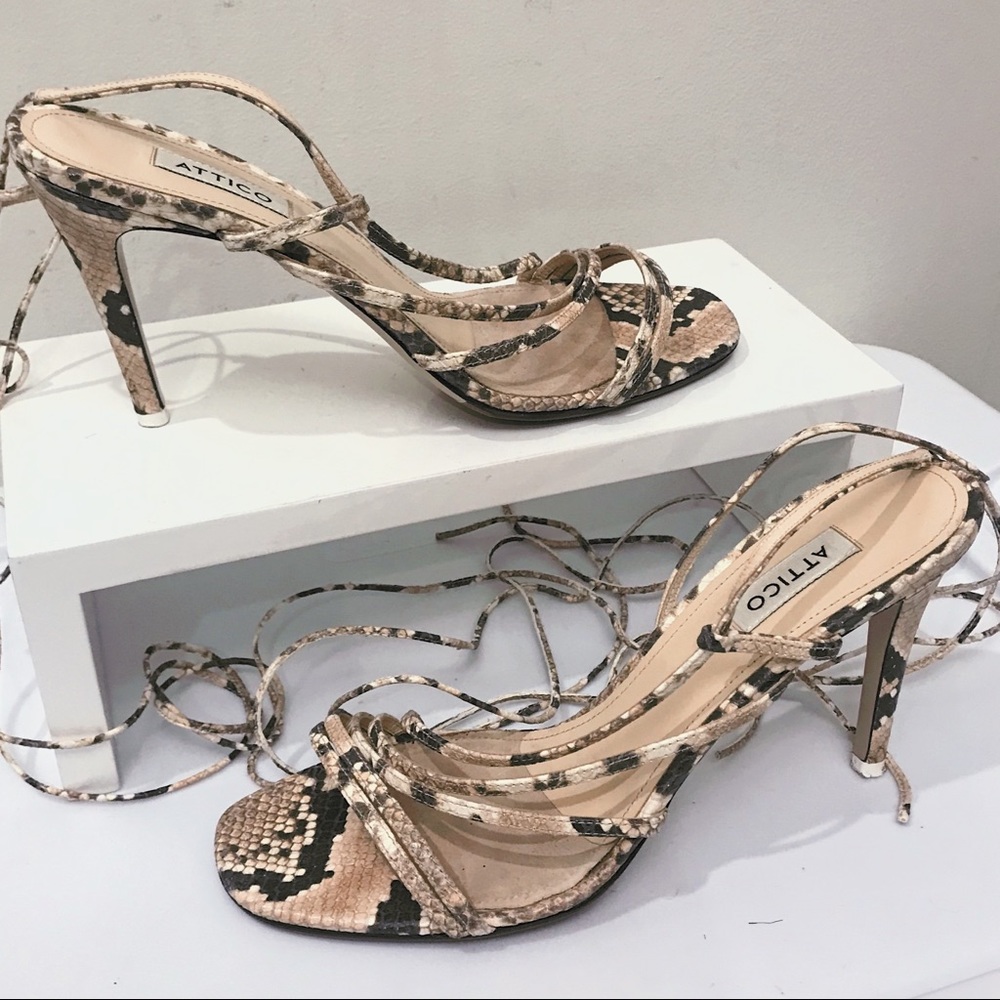 The Attico Strappy Python Snake Leather Strappy S… - image 2